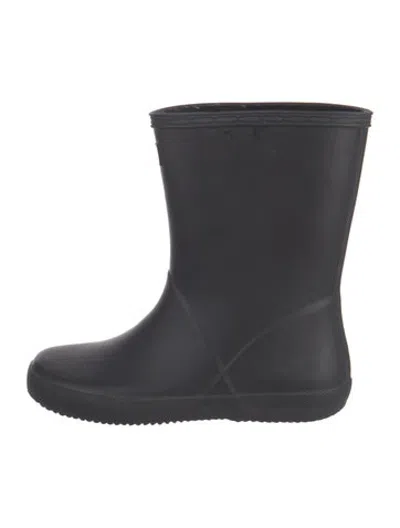 Pre-owned Hunter Rubber Rain Boots In Black