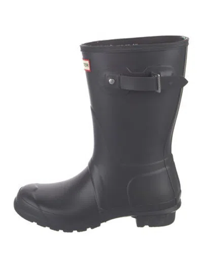 Pre-owned Hunter Rubber Rain Boots In Black