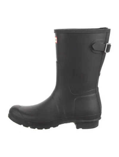 Pre-owned Hunter Rubber Rain Boots In Black