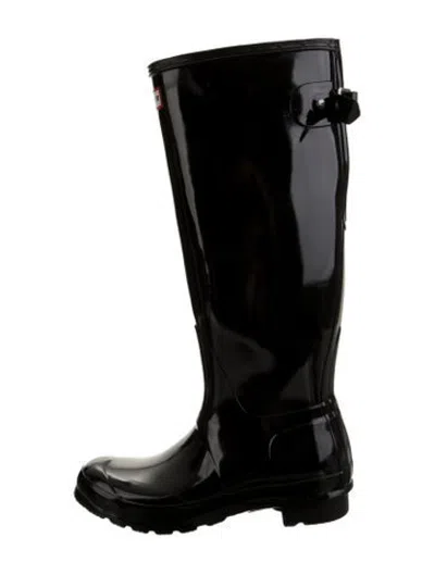 Pre-owned Hunter Rubber Rain Boots In Black