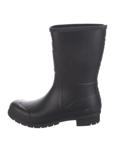 Pre-owned Hunter Rubber Rain Boots In Black