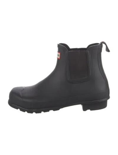 Pre-owned Hunter Rubber Rain Boots In Black