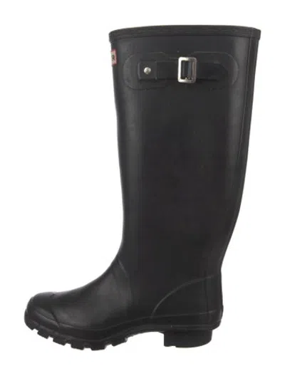 Pre-owned Hunter Rubber Rain Boots In Black