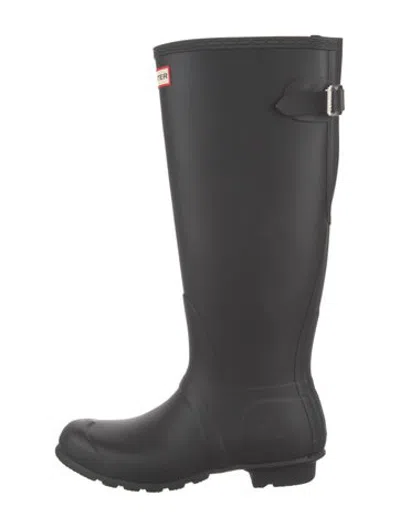 Pre-owned Hunter Rubber Rain Boots In Black