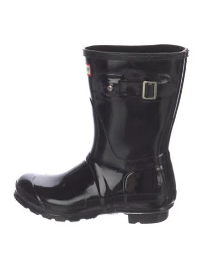 Pre-owned Hunter Rubber Rain Boots In Black