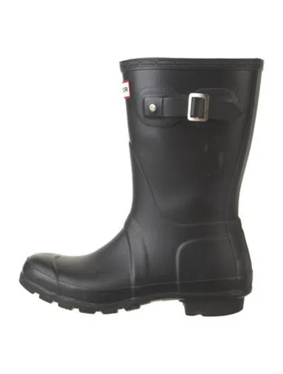 Pre-owned Hunter Rubber Rain Boots In Black