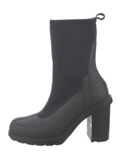 Pre-owned Hunter Rubber Rain Boots In Black