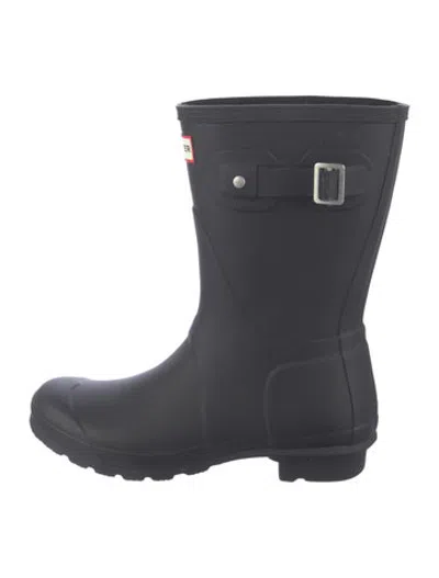 Pre-owned Hunter Rubber Rain Boots In Black