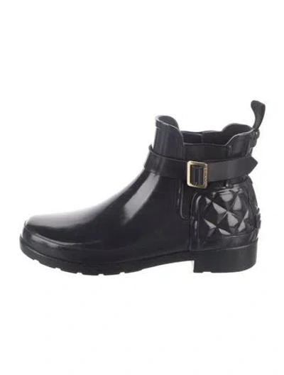 Pre-owned Hunter Rubber Rain Boots In Black/blue
