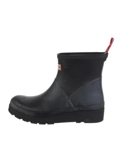 Pre-owned Hunter Rubber Rain Boots In Black/blue