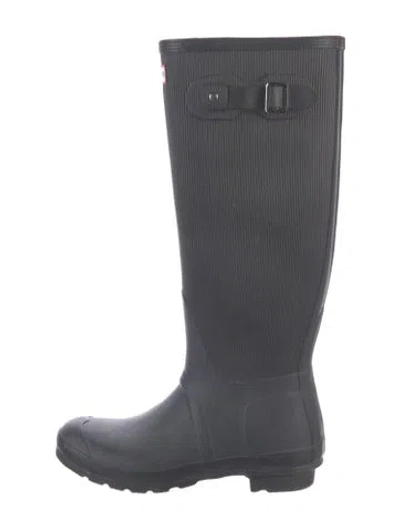 Pre-owned Hunter Rubber Rain Boots In Black/blue