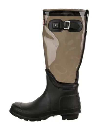 Pre-owned Hunter Rubber Rain Boots In Black/clear