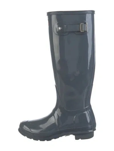 Pre-owned Hunter Rubber Rain Boots In Blue