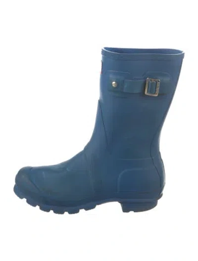 Pre-owned Hunter Rubber Rain Boots In Blue