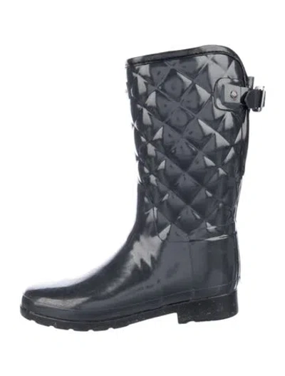 Pre-owned Hunter Rubber Rain Boots In Blue