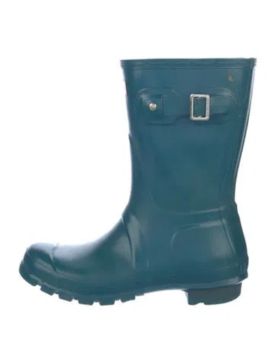 Pre-owned Hunter Rubber Rain Boots In Blue