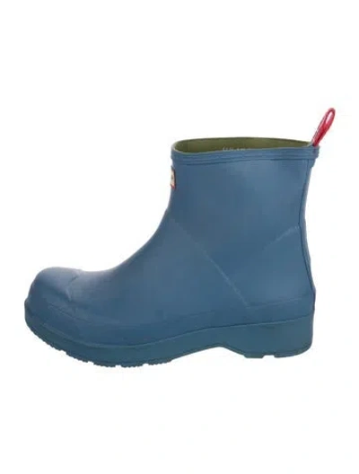 Pre-owned Hunter Rubber Rain Boots In Blue