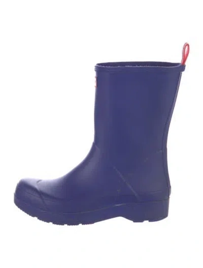 Pre-owned Hunter Rubber Rain Boots In Blue