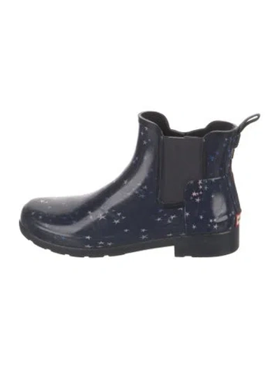 Pre-owned Hunter Rubber Rain Boots In Blue