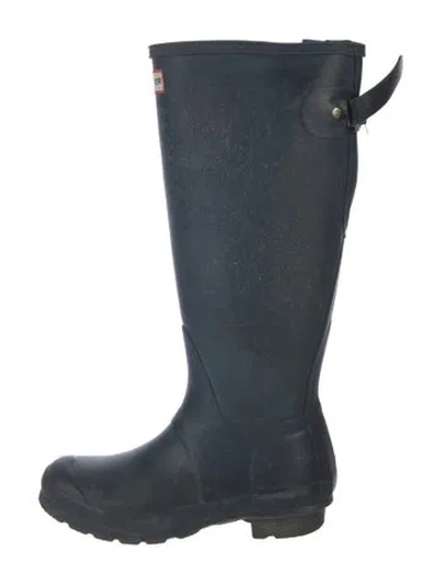 Pre-owned Hunter Rubber Rain Boots In Blue