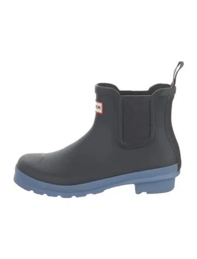 Pre-owned Hunter Rubber Rain Boots In Blue