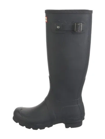 Pre-owned Hunter Rubber Rain Boots In Blue