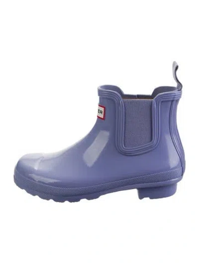Pre-owned Hunter Rubber Rain Boots In Blue