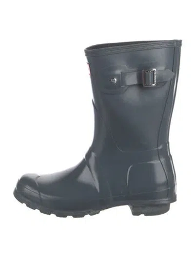 Pre-owned Hunter Rubber Rain Boots In Blue
