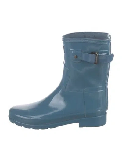 Pre-owned Hunter Rubber Rain Boots In Blue