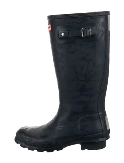 Pre-owned Hunter Rubber Rain Boots In Blue