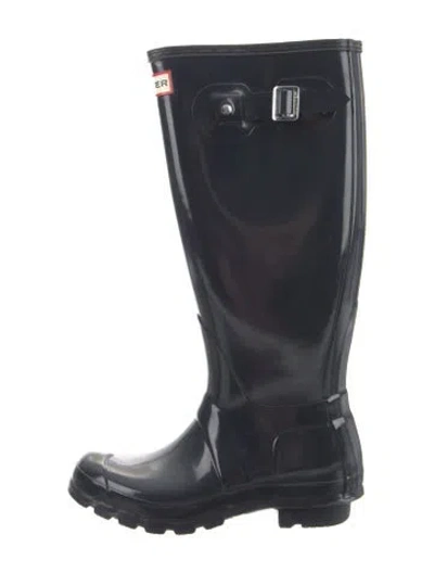 Pre-owned Hunter Rubber Rain Boots In Blue
