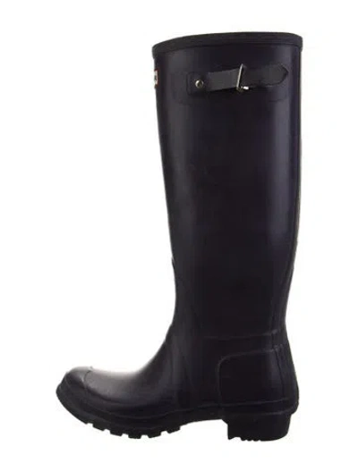 Pre-owned Hunter Rubber Rain Boots In Blue