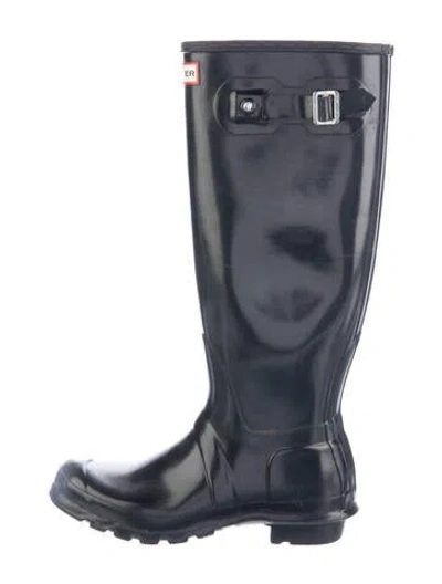 Pre-owned Hunter Rubber Rain Boots In Blue