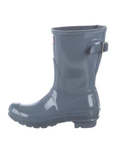 Pre-owned Hunter Rubber Rain Boots In Blue