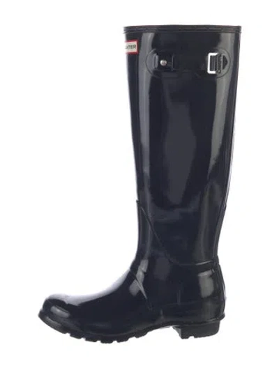 Pre-owned Hunter Rubber Rain Boots In Blue