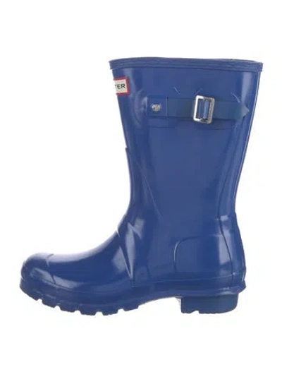 Pre-owned Hunter Rubber Rain Boots In Blue