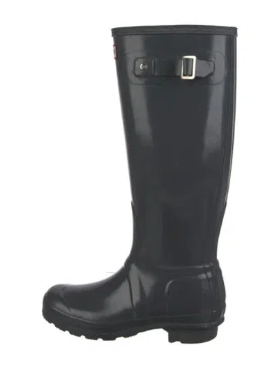 Pre-owned Hunter Rubber Rain Boots In Blue