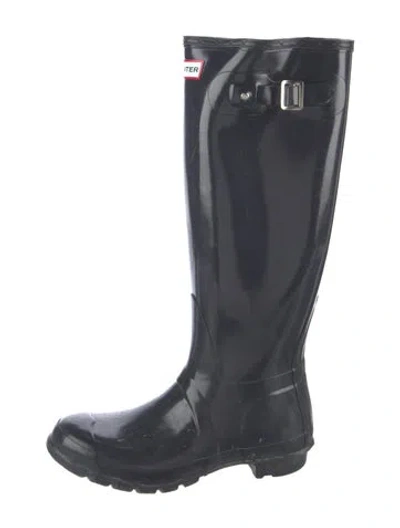 Pre-owned Hunter Rubber Rain Boots In Blue