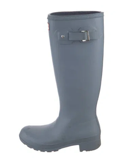 Pre-owned Hunter Rubber Rain Boots In Blue