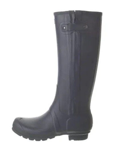 Pre-owned Hunter Rubber Rain Boots In Blue