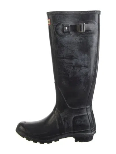 Pre-owned Hunter Rubber Rain Boots In Blue