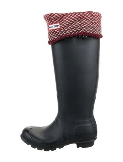 Pre-owned Hunter Rubber Rain Boots In Blue