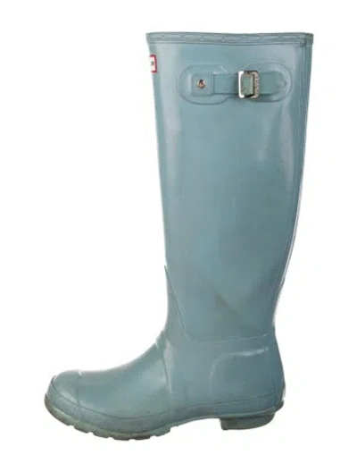 Pre-owned Hunter Rubber Rain Boots In Blue