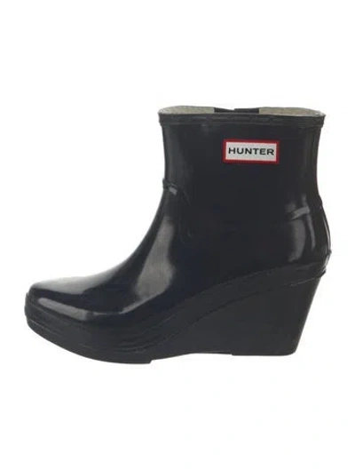 Pre-owned Hunter Rubber Rain Boots In Blue