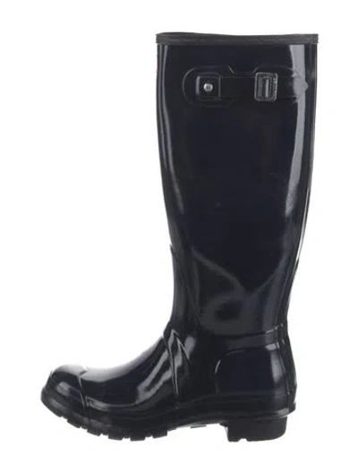 Pre-owned Hunter Rubber Rain Boots In Blue