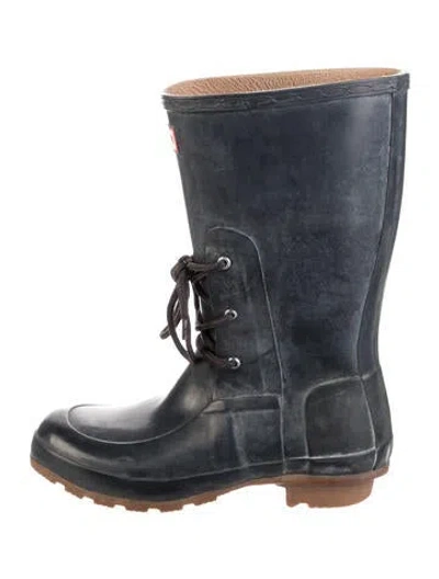 Pre-owned Hunter Rubber Rain Boots In Blue