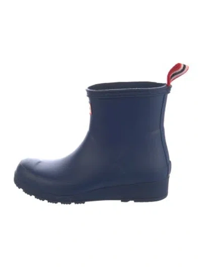 Pre-owned Hunter Rubber Rain Boots In Blue