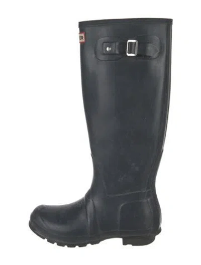 Pre-owned Hunter Rubber Rain Boots In Blue