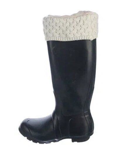 Pre-owned Hunter Rubber Rain Boots In Blue