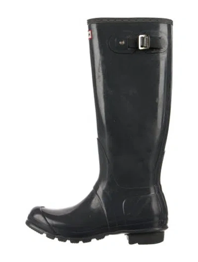 Pre-owned Hunter Rubber Rain Boots In Blue